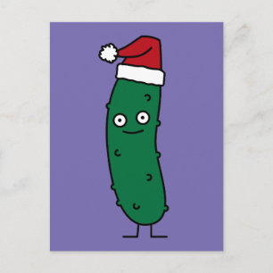 Cartes Pour Fêtes Annuelles Picket de Noël avec un chapeau de Père Noël