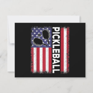 Cartes Pour Fêtes Annuelles Pickleball American Flag Drôle amusant Pickleball