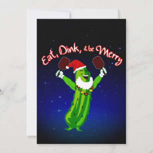 Cartes Pour Fêtes Annuelles Pickleball de Noël Pickleball Picket de Noël