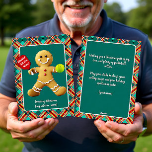 Cartes Pour Fêtes Annuelles Pickleball Joie de Biscuit de Gingembre