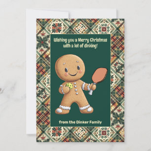 Cartes Pour Fêtes Annuelles Pickleball 🎄 Joyeux Noël, texte personnalisé