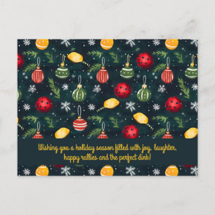 Cartes Pour Fêtes Annuelles Pickleball 🎄 Joyeux Noël, texte personnalisé