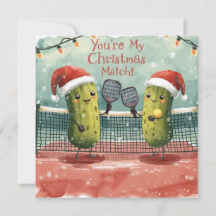 Cartes Pour Fêtes Annuelles Pickleball Noël porte le Père Noël sur le match
