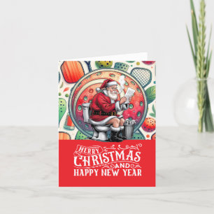 Cartes Pour Fêtes Annuelles Pickleball Noël thème avec le Père Noël