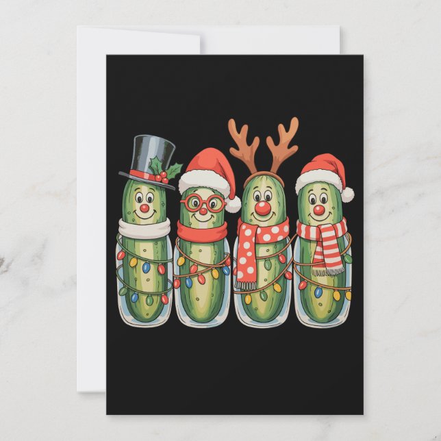 Cartes Pour Fêtes Annuelles Pickles de Noël Xmas Drôle Fête Festive (Devant)