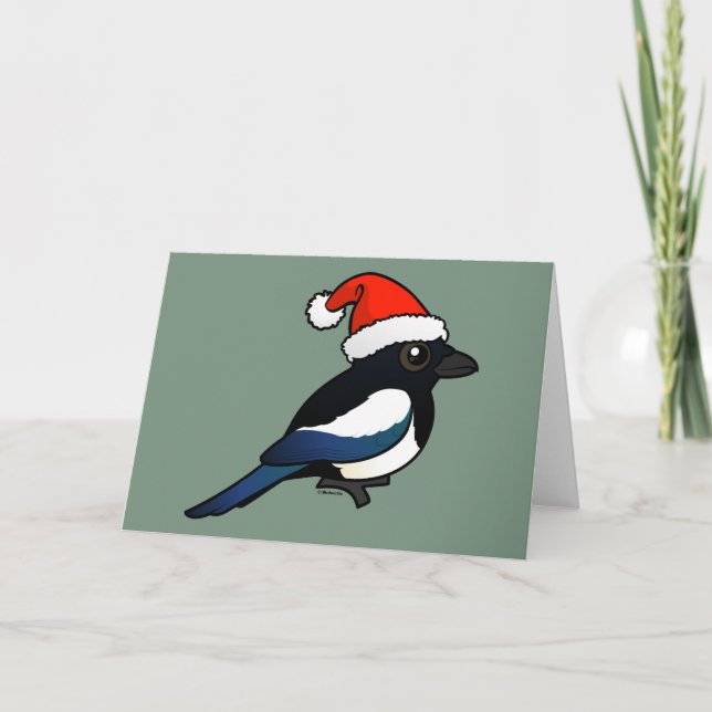 Cartes Pour Fêtes Annuelles Pie Père Noël (Devant)
