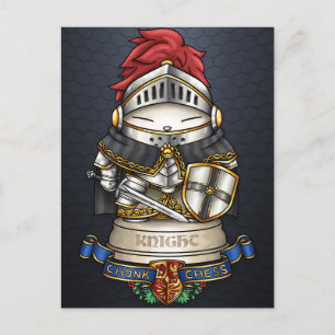Cartes Pour Fêtes Annuelles Pièce du chat royal d'échecs chevalier