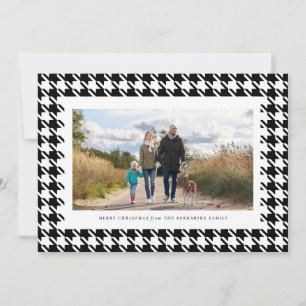 Cartes Pour Fêtes Annuelles Pied de fond classique noir et blanc