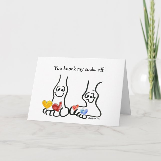 Cartes Pour Fêtes Annuelles Pieds mignons de jour de Valentines de bande (Devant)