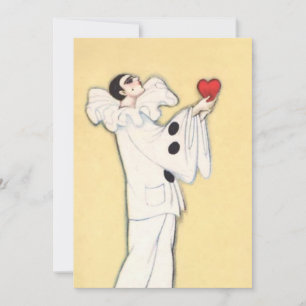 Cartes Pour Fêtes Annuelles Pierrot au cœur rouge de Sophia Chiostri