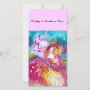 Cartes Pour Fêtes Annuelles PIERROT ET ARLECCHINA Musique de la Saint-Valentin