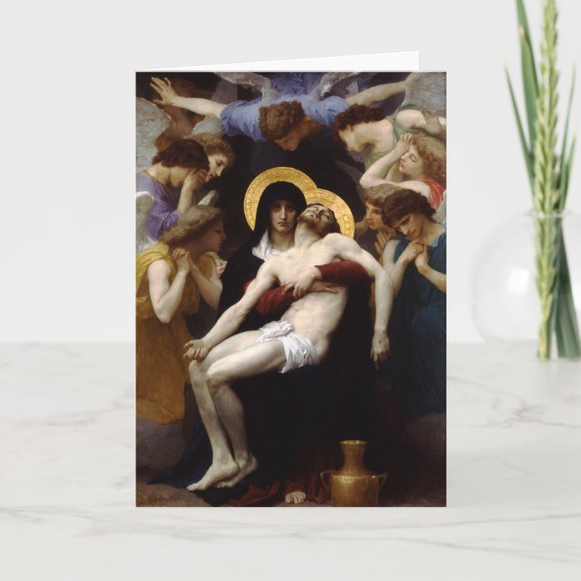 Cartes Pour Fêtes Annuelles Pieta de Bouguereau (Devant)