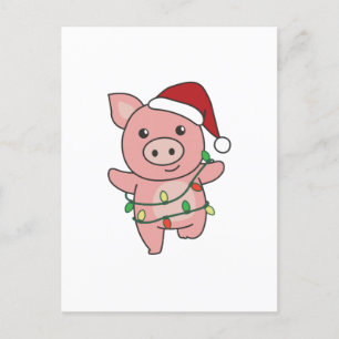Cartes Pour Fêtes Annuelles Pig Christmas Winter Animals