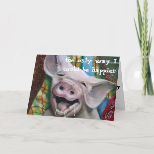 CARTES POUR FÊTES ANNUELLES PIG DIT QU'IL MANGE PLUS DE TURQUIE