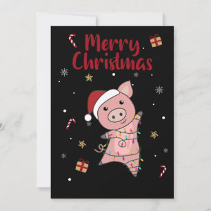 Cartes Pour Fêtes Annuelles Pig Merry Christmas Animals Pigs Adult Cloth Face