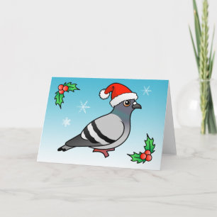 Cartes Pour Fêtes Annuelles Pigeon Père Noël