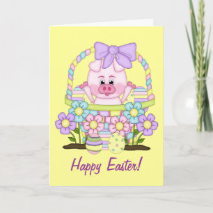 Cartes Pour Fêtes Annuelles Piggy de Pâques