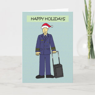 Cartes Pour Fêtes Annuelles Pilote masculin Joyeuses Fêtes