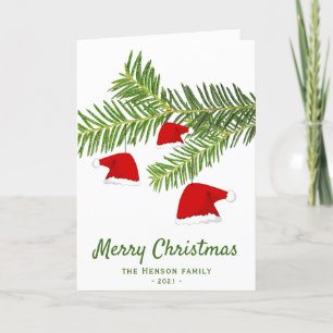 Cartes Pour Fêtes Annuelles Pin de chapeau rouge moderne Joyeux Noël