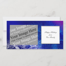 Cartes Pour Fêtes Annuelles Pin d'hiver bleu et blanc personnalisé