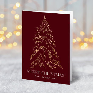 Cartes Pour Fêtes Annuelles Pin d'hiver pétillant Joyeux Noël Non photo