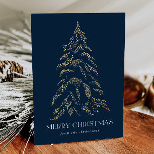 Cartes Pour Fêtes Annuelles Pin d'hiver pétillant Joyeux Noël Non photo