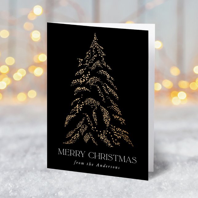 Cartes Pour Fêtes Annuelles Pin d'hiver pétillant Joyeux Noël Non photo (Créateur téléchargé)