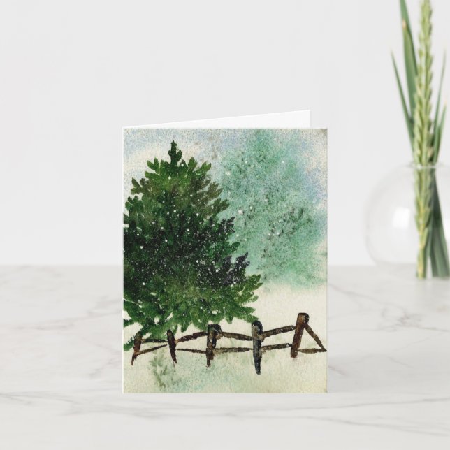 Cartes Pour Fêtes Annuelles Pin neigeux (Devant)