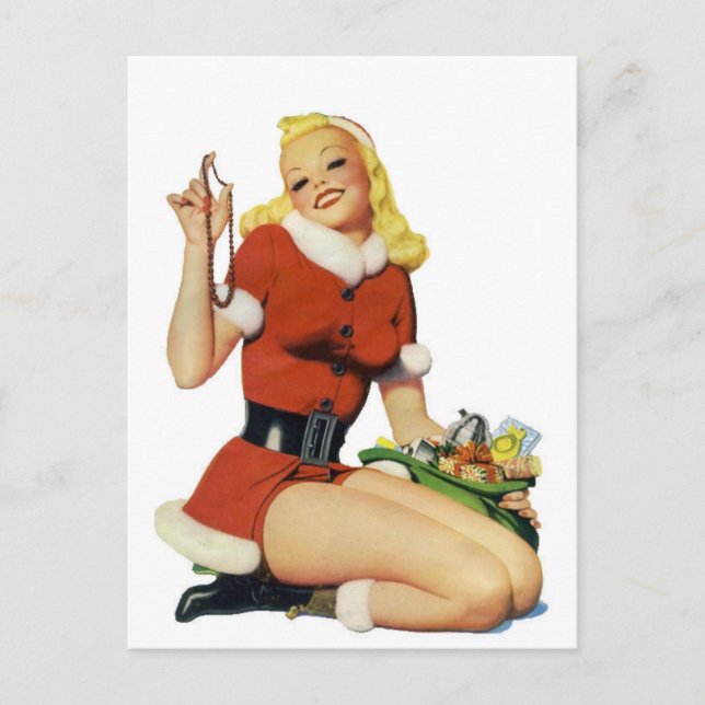 Cartes Pour Fêtes Annuelles Pin-up de Noël (Devant)