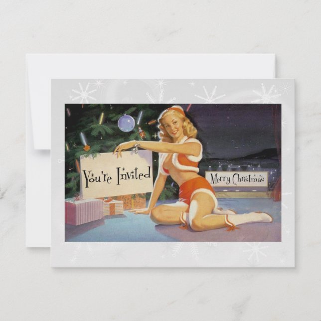 Cartes Pour Fêtes Annuelles Pinceau de Noël rétro (Devant)