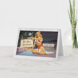 Cartes Pour Fêtes Annuelles Pinceau de Noël rétro