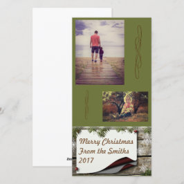 Cartes Pour Fêtes Annuelles Pine Branches Arrière - plan vert Noël
