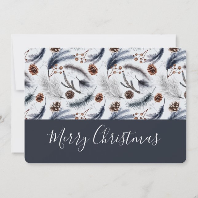 Cartes Pour Fêtes Annuelles Pine Cones et aiguilles de pin Noël Motif (Devant)