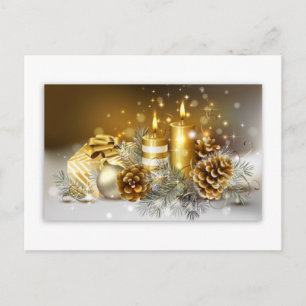 Cartes Pour Fêtes Annuelles Pine Cones et bougies de Noël