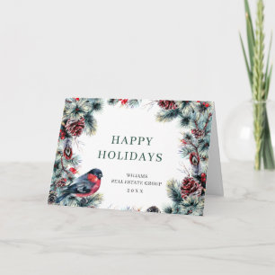 Cartes Pour Fêtes Annuelles Pine de Noël cônes Entreprise Salutation rustique