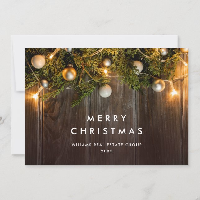 Cartes Pour Fêtes Annuelles Pine de Noël cônes Entreprise Salutation rustique (Devant)