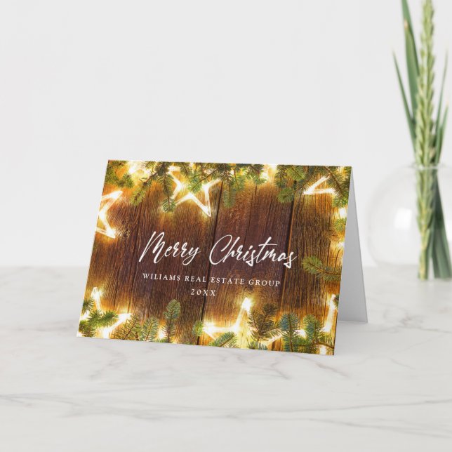 Cartes Pour Fêtes Annuelles Pine de Noël cônes Entreprise Salutation rustique (Devant)