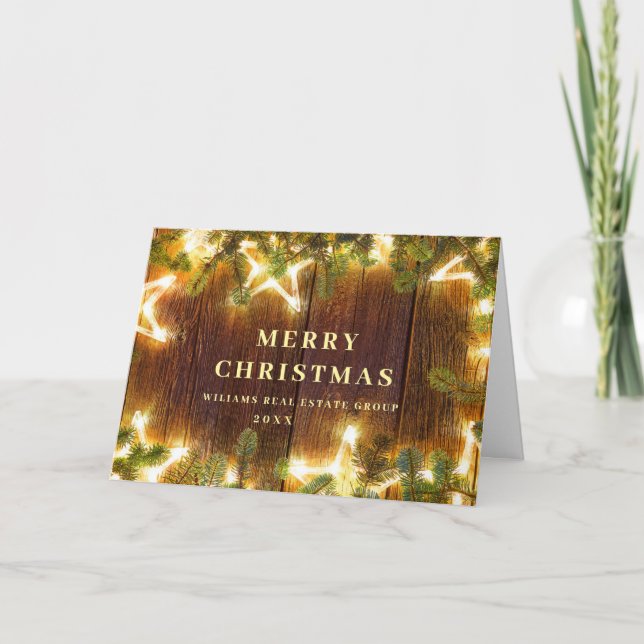 Cartes Pour Fêtes Annuelles Pine de Noël cônes Entreprise Salutation rustique (Devant)