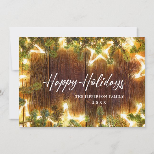 Cartes Pour Fêtes Annuelles Pine de Noël cônes Salutation rustique (Devant)