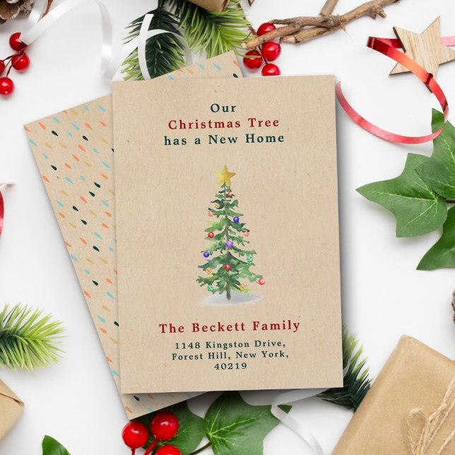 Cartes Pour Fêtes Annuelles Pine d'eau sapin de Noël Nouveau foyer (Créateur téléchargé)