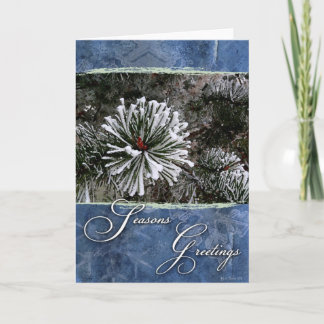 Cartes Pour Fêtes Annuelles Pine tree dans les Greetings de Snow Season