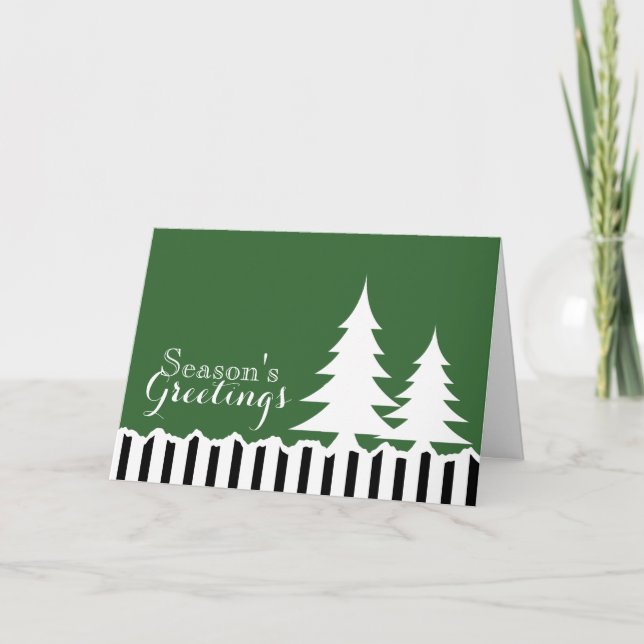 Cartes Pour Fêtes Annuelles Pine Trees voeux de vacances (Devant)