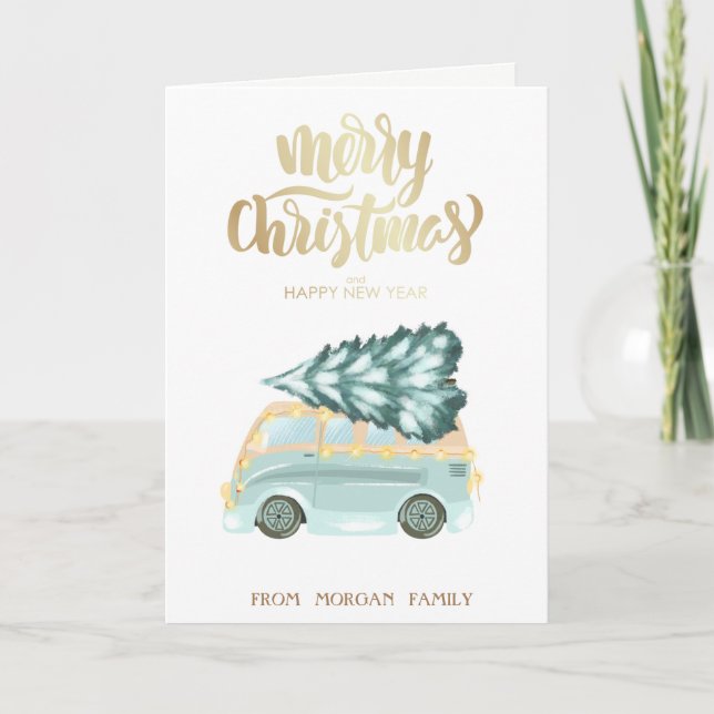 Cartes Pour Fêtes Annuelles Pine verte Noël (Devant)