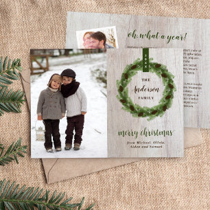 Cartes Pour Fêtes Annuelles Pine Wreath 3 Photo   Lettre de Noël