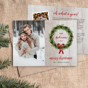 Cartes Pour Fêtes Annuelles Pine Wreath 3 Photo  Lettre de Noël