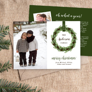 Cartes Pour Fêtes Annuelles Pine Wreath 3 Photo   Lettre de Noël