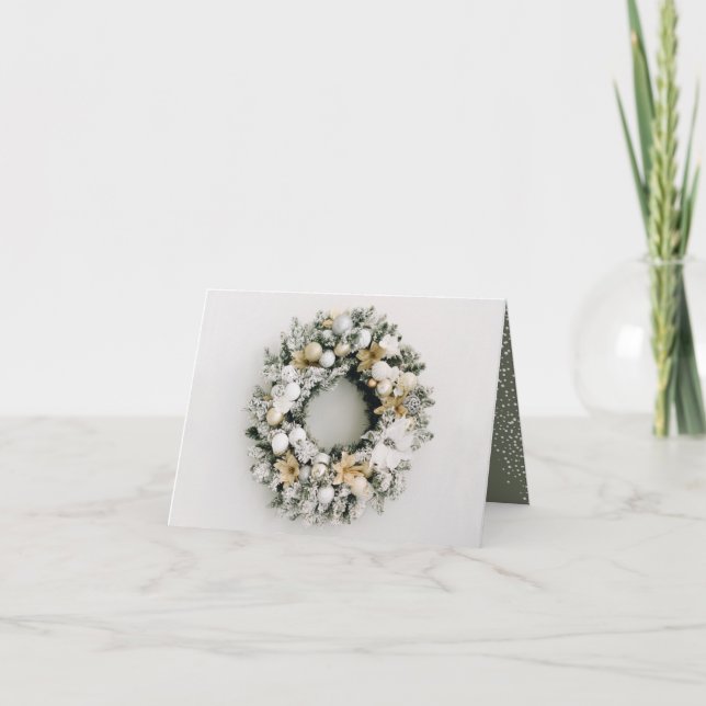 Cartes Pour Fêtes Annuelles Pine Wreath Plier Noël (Devant)