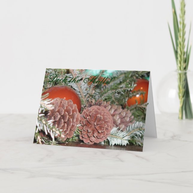 Cartes Pour Fêtes Annuelles Pinecones à Noël (Devant)