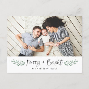 Cartes Pour Fêtes Annuelles Pineneedle Joyeux et brillant photo moderne