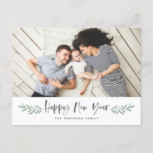 Cartes Pour Fêtes Annuelles Pineneedle Joyeux Nouvel An Photo moderne